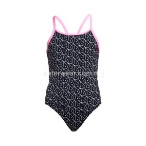 FUNKITA Girls Diamond Back One-Piece Swimsuit - Summer Fish 