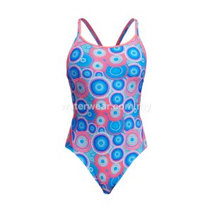 FUNKITA Womens Diamond Back One-Piece Swimsuit - Bundjalung Blue 