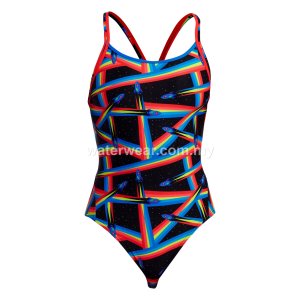 FUNKITA Womens Diamond Back One-Piece Swimsuit - Pocket Rocket 