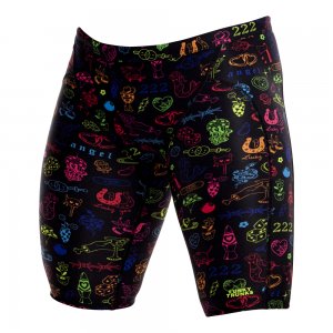 FUNKY TRUNKS Boys Training Jammers - Doodles 